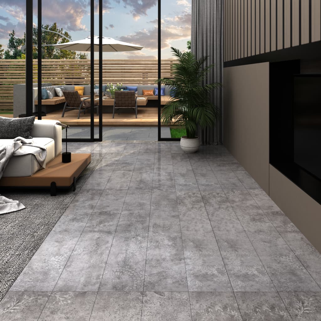 vidaXL Plăci pardoseală autoadezive, gri beton, 5,21 m², 2 mm, PVC vidaXL