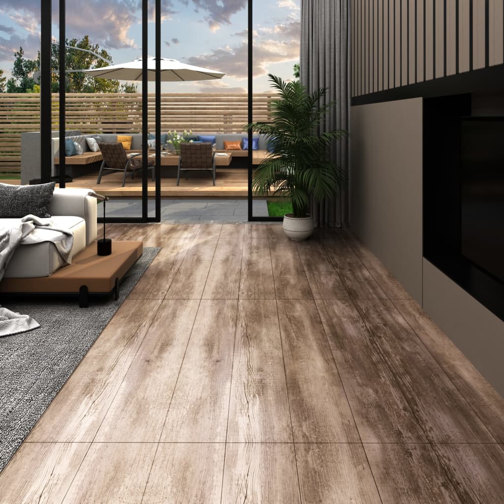 vidaXL Planche de plancher PVC autoadhésif 5,21m² 2mm Délavage de bois