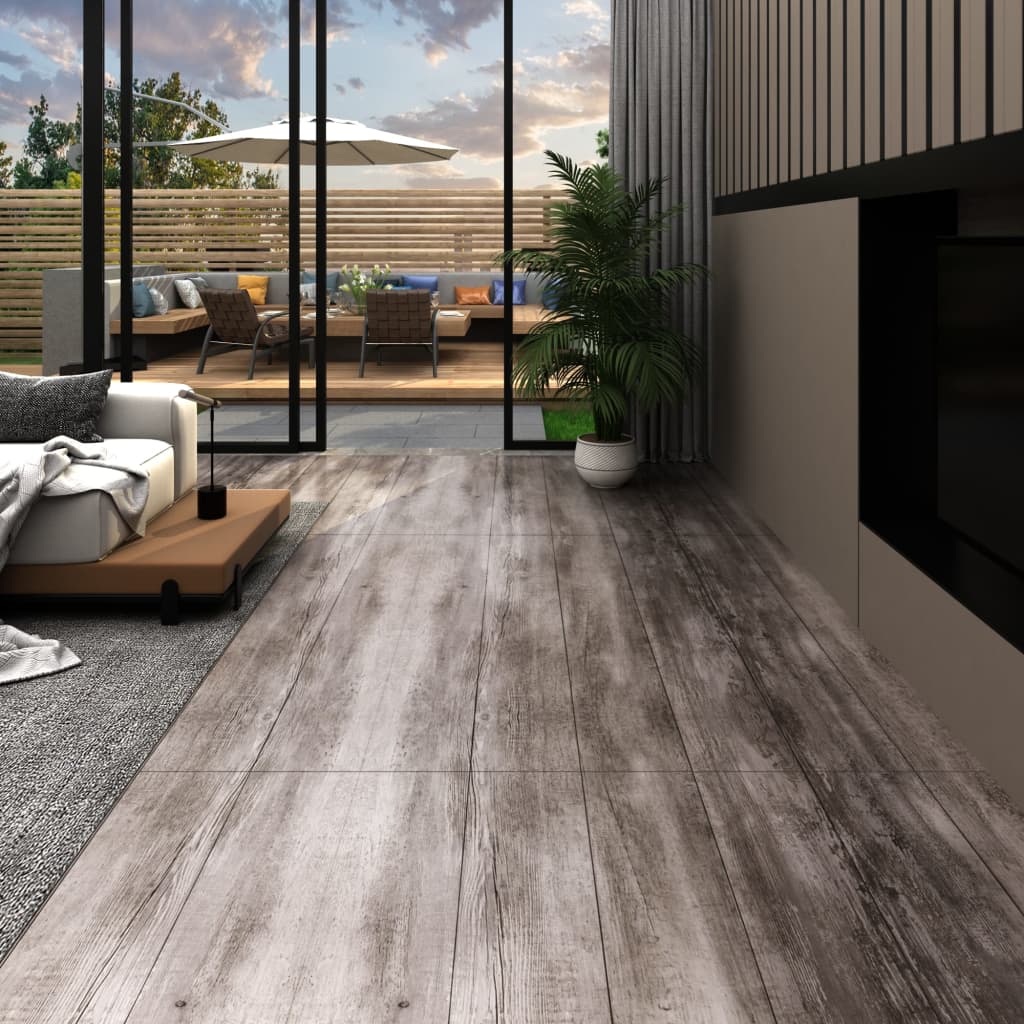 vidaXL Plăci pardoseală autoadezive, lemn maro mat, 5,21 m², 2 mm, PVC vidaXL imagine model 2022