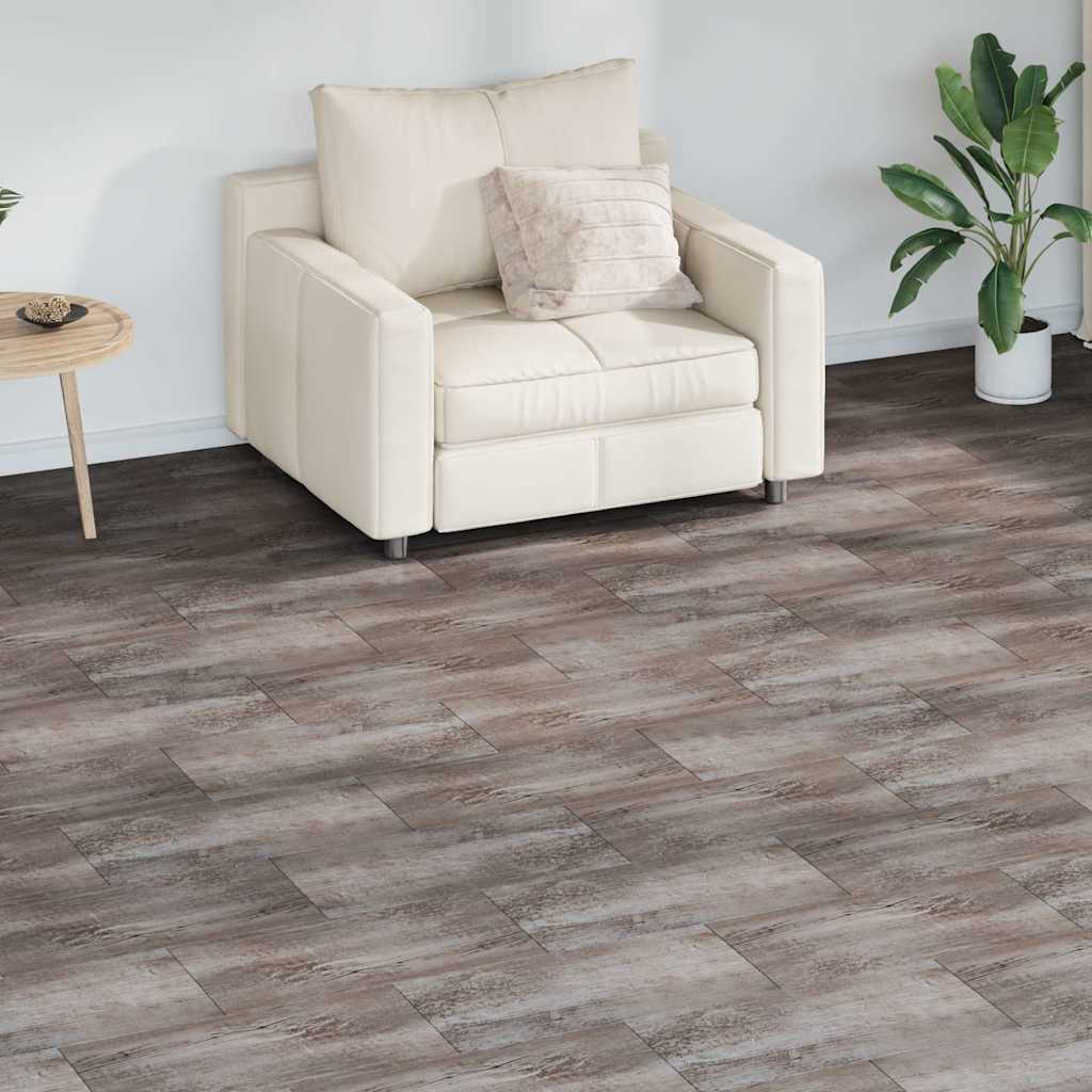 vidaXL Itsekiinnittyvä PVC lattialankku 5,21 m² 2 mm matta puu ruskea