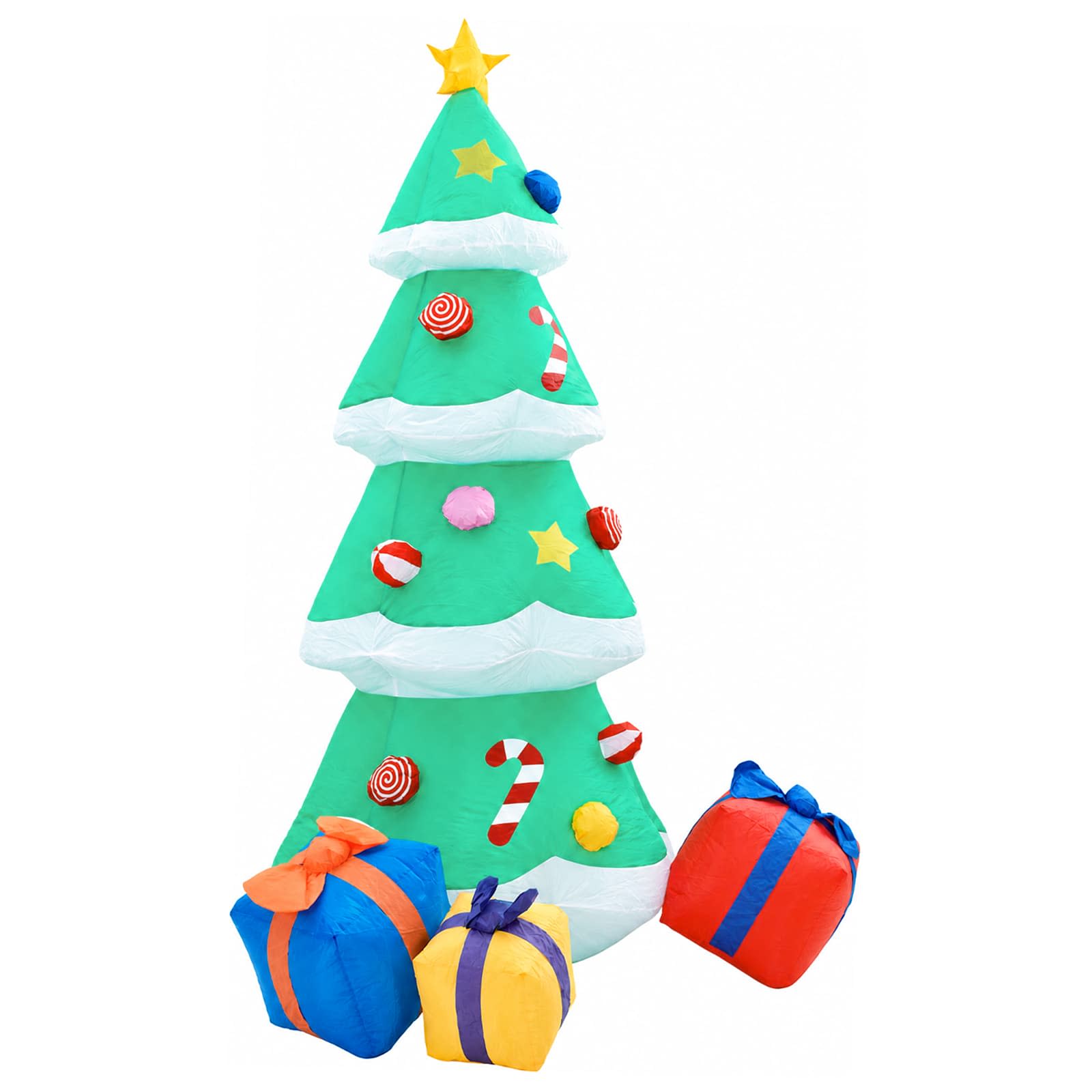 vidaXL Kerstdecoratie opblaasbaar kerstboom LED binnen/buiten 240 cm meerkleurig, foto 2