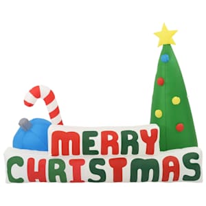 Merry Christmas nafukovací LED dekorace se stromkem 240x188 cm - obrázek 3