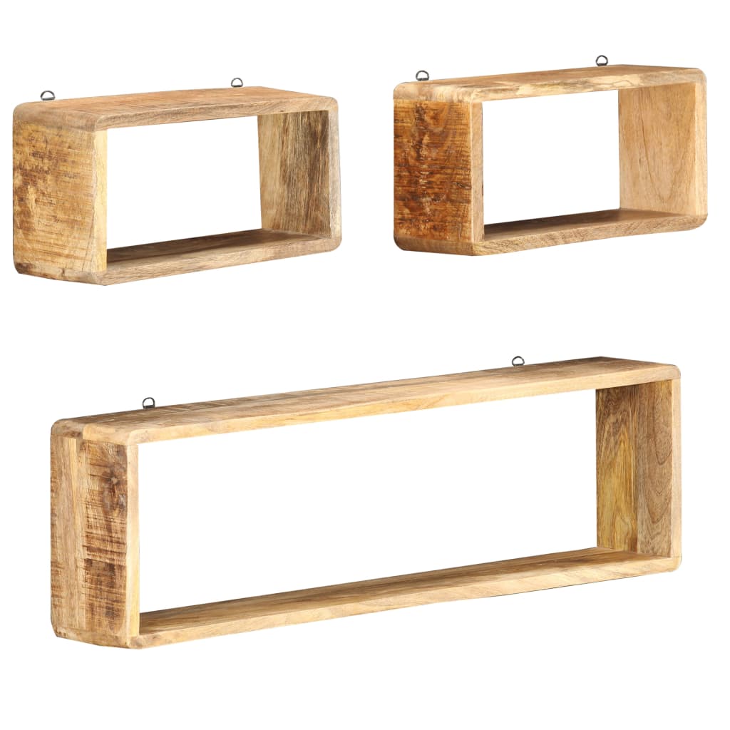 

vidaXL 3 Piece Wall Cube Shelf Set Solid Mango Wood