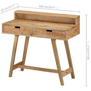 Psací stůl 100 x 45 x 90 cm masivní hrubé mangovníkové dřevo - obrázek 9