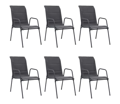 vidaXL 7-tlg. Garten-Essgruppe Stahl Anthrazit