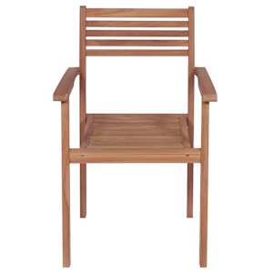 Stohovatelné zahradní židle s poduškami 6 ks masivní teak - obrázek 4