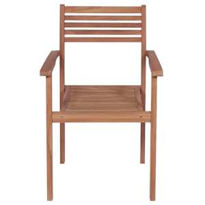 Stohovatelné zahradní židle s poduškami 6 ks masivní teak - obrázek 4