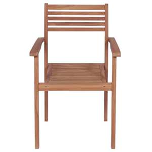 Stohovatelné zahradní židle s poduškami 6 ks masivní teak - obrázek 4