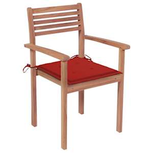 Stohovatelné zahradní židle s poduškami 6 ks masivní teak - obrázek 2