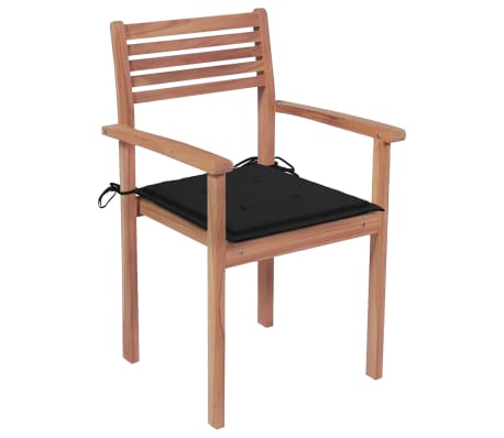 vidaXL Sudedamos sodo kėdės su pagalvėlėmis, 6vnt., tikmedžio masyvas