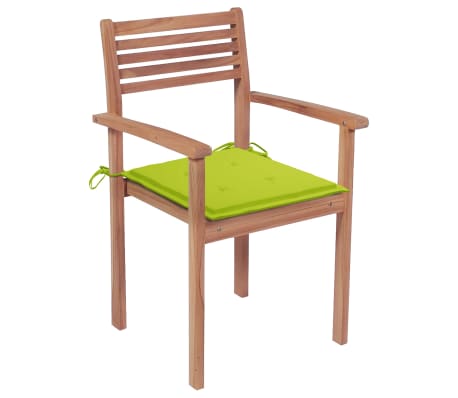 vidaXL Sudedamos sodo kėdės su pagalvėlėmis, 6vnt., tikmedžio masyvas