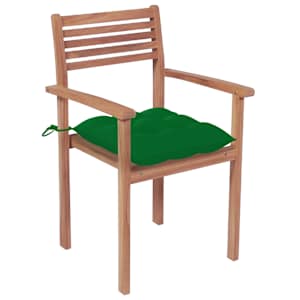Stohovatelné zahradní židle s poduškami 6 ks masivní teak - obrázek 2