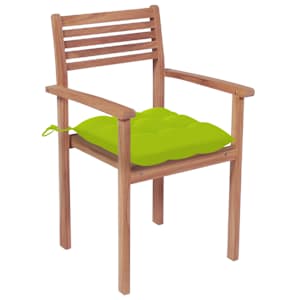 Stohovatelné zahradní židle s poduškami 6 ks masivní teak - obrázek 2