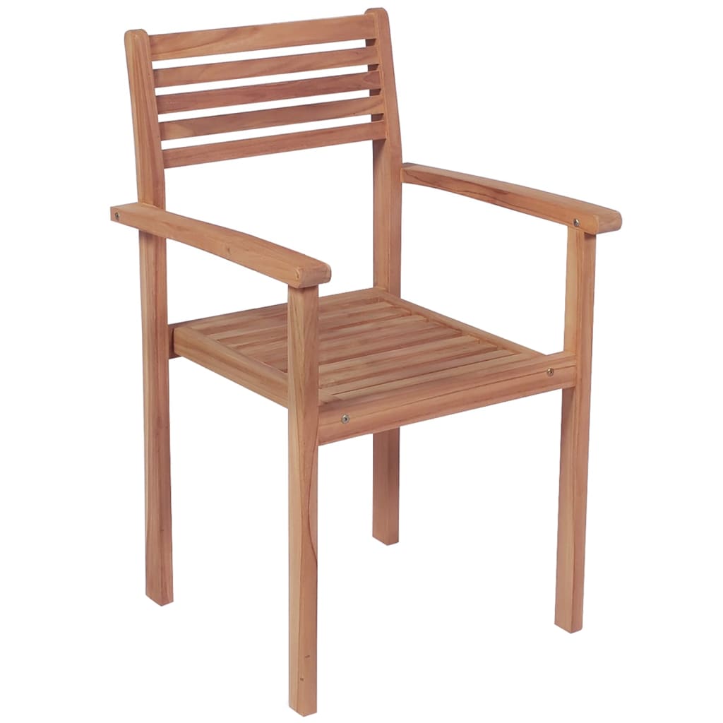 

vidaXL Tuinstoelen 8 st stapelbaar massief teakhout
