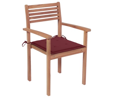 vidaXL Sudedamos sodo kėdės su pagalvėlėmis, 8vnt., tikmedžio masyvas