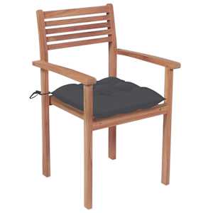Stohovatelné zahradní židle s poduškami 8 ks masivní teak - obrázek 2