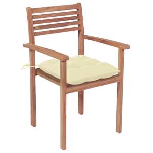 Stohovatelné zahradní židle s poduškami 8 ks masivní teak - obrázek 2