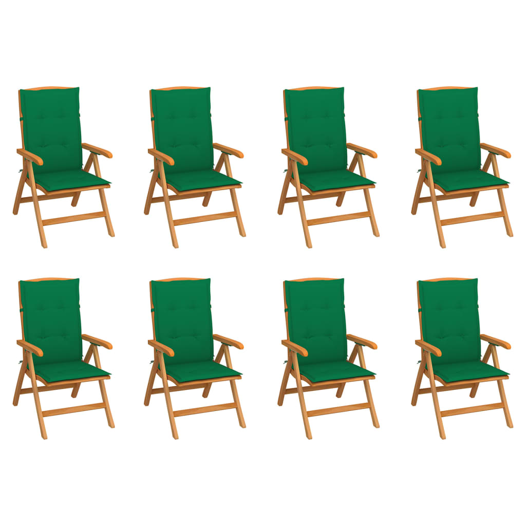 Verstellbare Gartenstühle mit Auflagen 8 Stk. Massivholz Teak kaufen