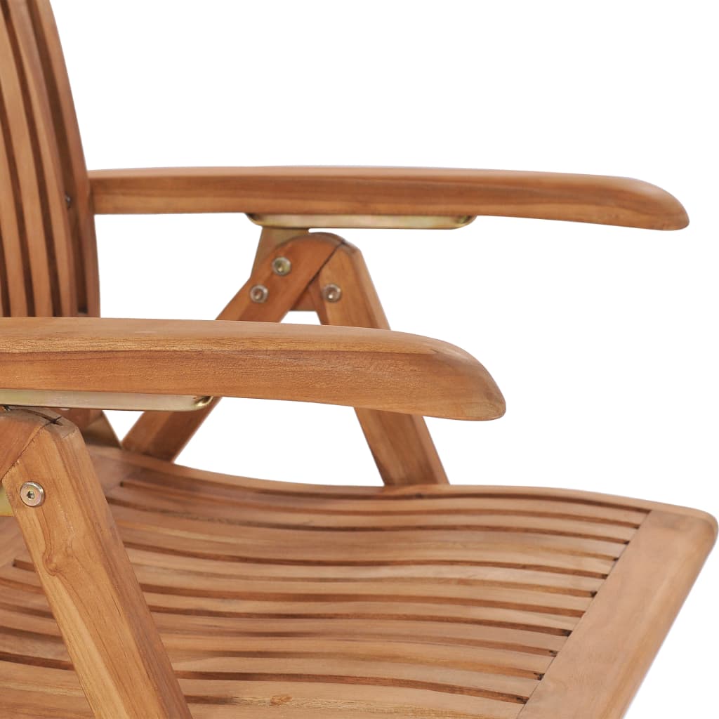 Verstellbare Gartenstühle mit Auflagen 8 Stk. Massivholz Teak | Stepinfit.de
