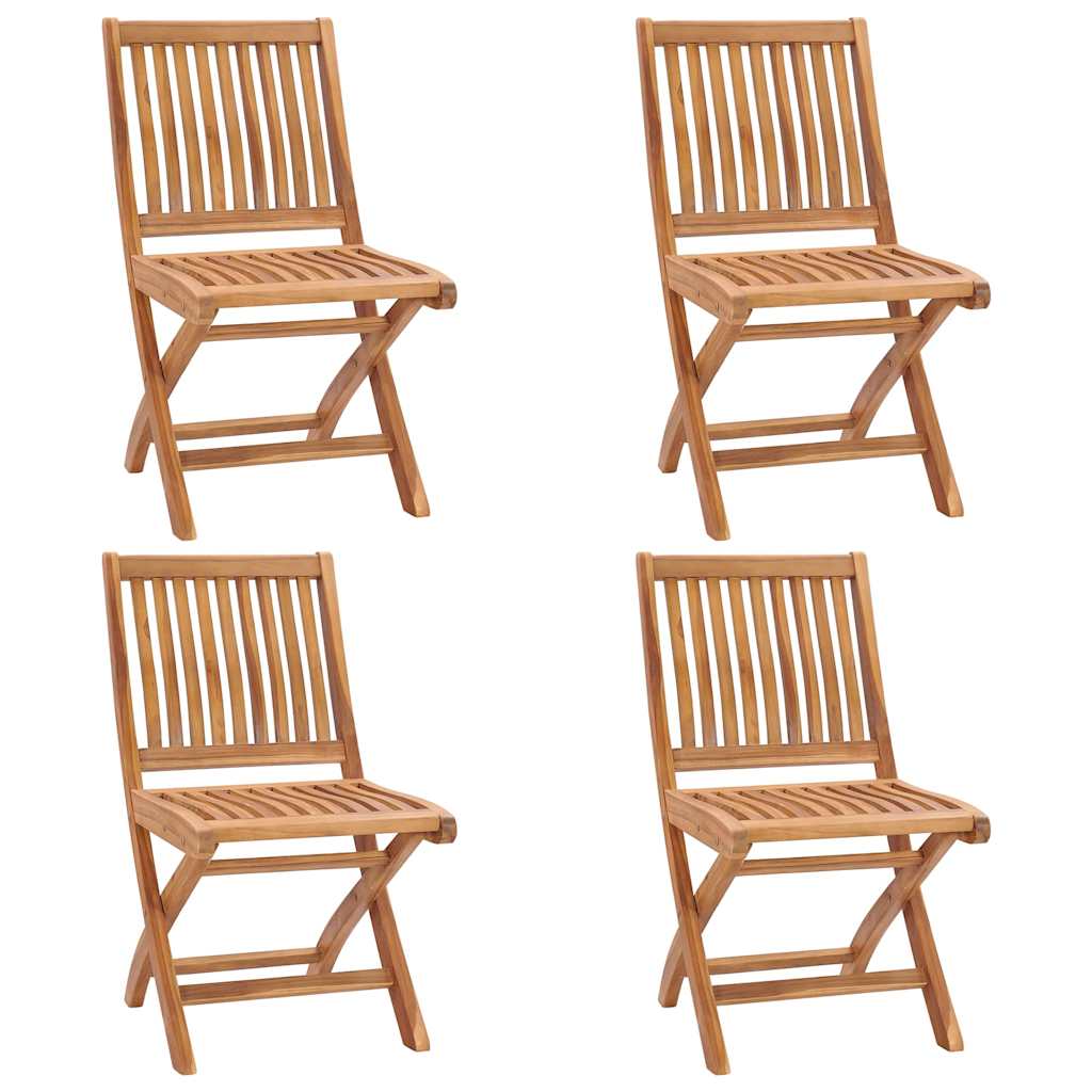 Thumbnail - vidaXL Klappbare Gartenstühle mit Kissen 4 Stk. Massivholz Teak