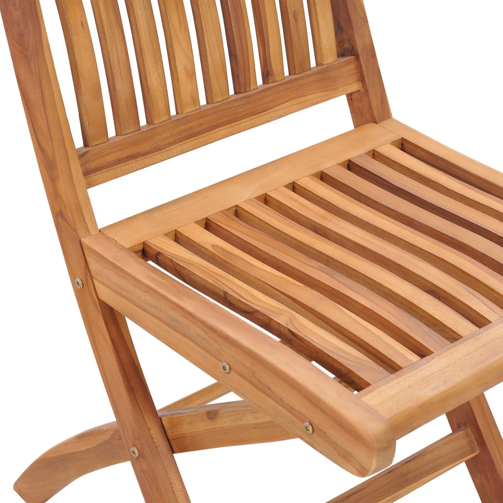 4 db összecsukható tömör tíkfa kerti szék párnákkal 