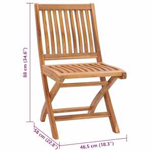 Skládací zahradní židle s poduškami 4 ks masivní teak - obrázek 12