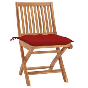 Skládací zahradní židle s poduškami 4 ks masivní teak - obrázek 2