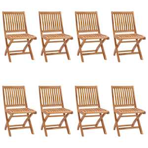 vidaXL Skl&aacute;dac&iacute; zahradn&iacute; židle s podu&scaron;kami 8 ks masivn&iacute; teak