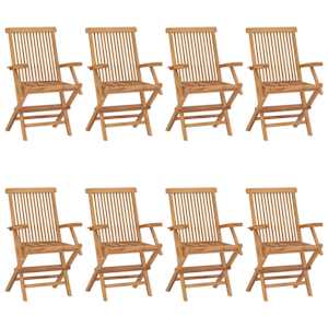 Vrtni stoli 8 kosov trdna tikovina