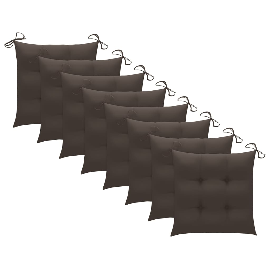  Jedálenské stoličky 8 ks sivohnedé sedáky tíkový masív