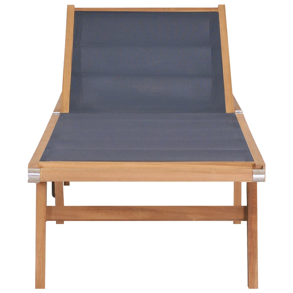 Folding Sun Loungers With Wheels 2 Pcs Solid Teak And Textilene Home 