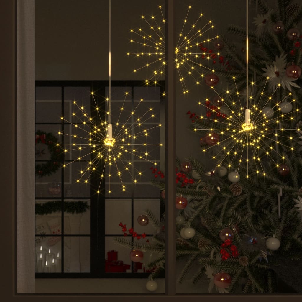 vidaXL Lămpi cu artificii de Crăciun, 2 buc., 280 LED, alb cald, 20 cm vidaXL
