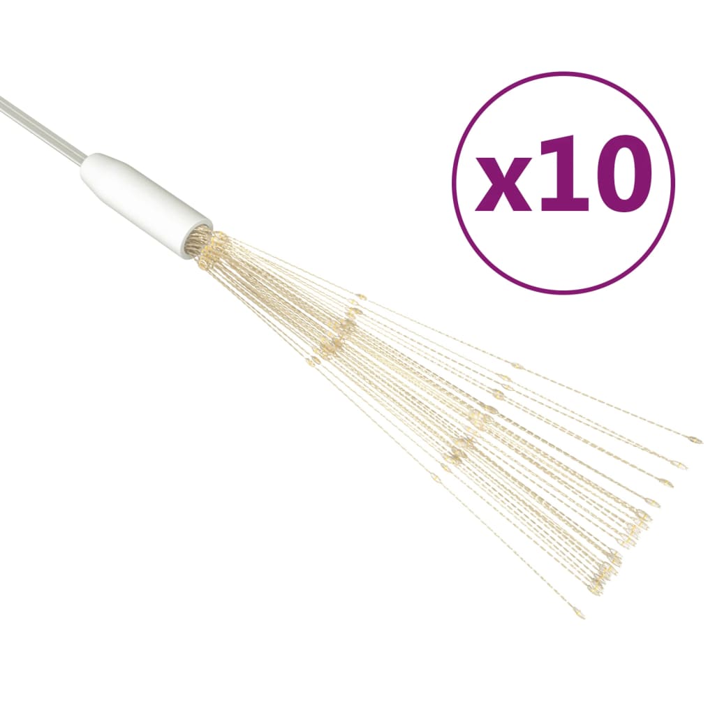 

vidaXL Outdoor Christmas Meteor Lights 10pcs Warm White 7.9" 1400LEDs