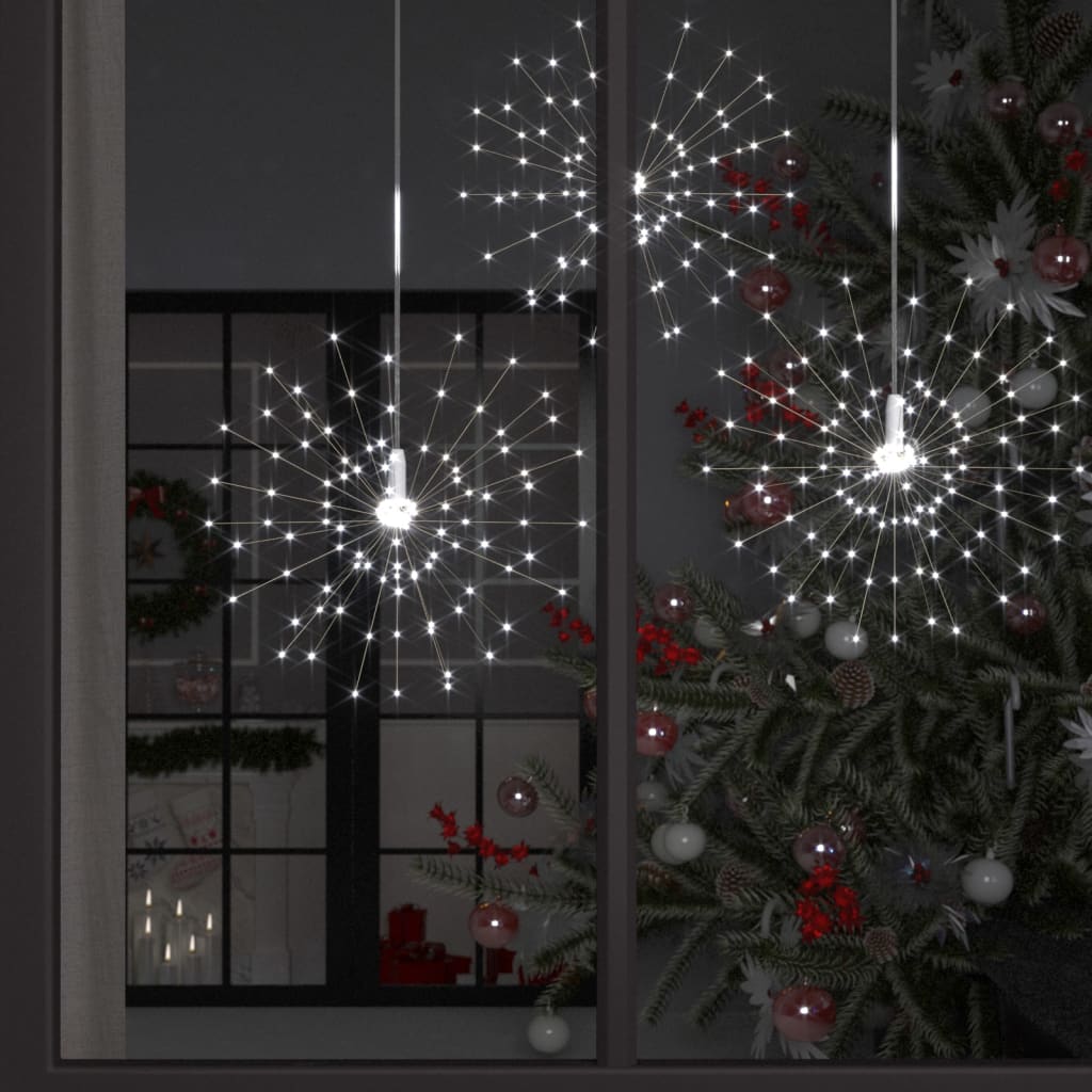 Suspension lumineuse LED Feu d'artifice de Noël blanche ou noire à
