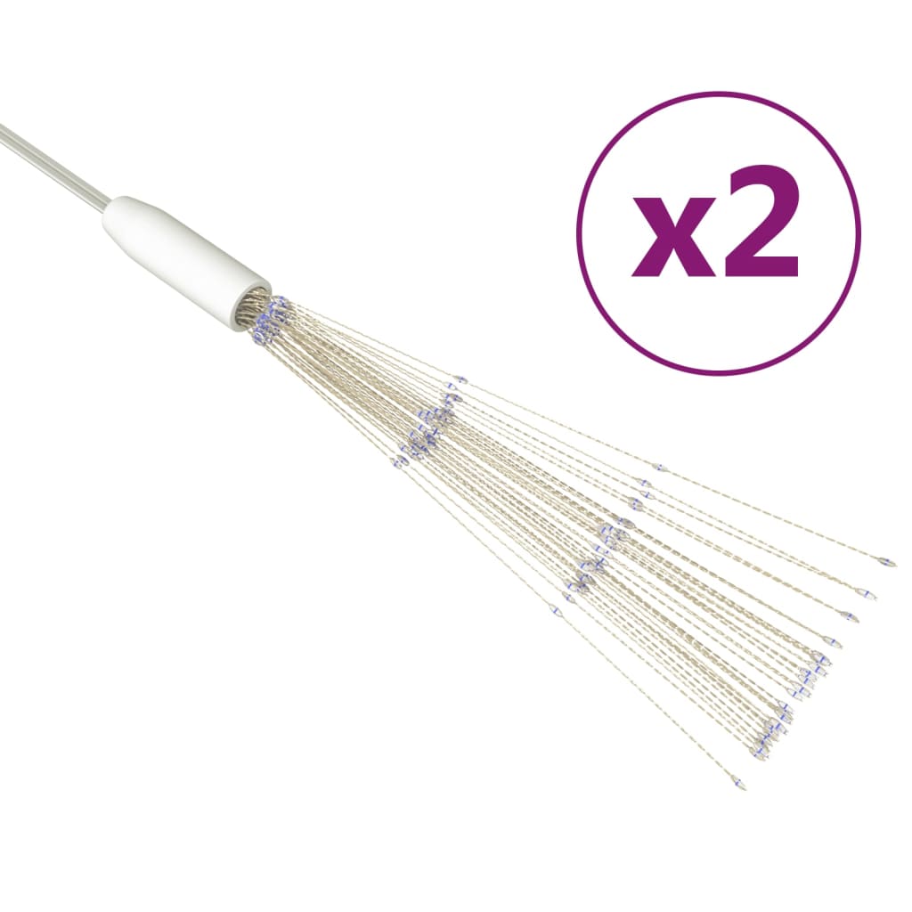 vidaXL Vonkajšie vianočné prskavky 2 ks, modré 20 cm, 280 LED