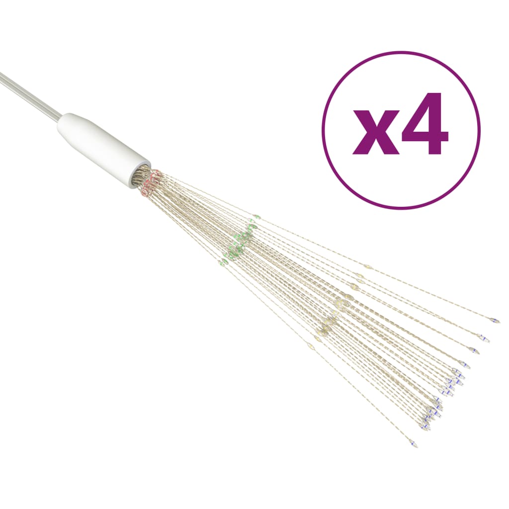 vidaXL Vonkajšie vianočné prskavky 4 ks, farebné 20 cm, 560 LED