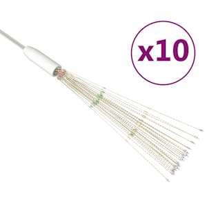 vidaXL &otilde;ue ilutulestiku tuled, 10 tk, mitmev&auml;rviline, 20 cm, 1400 LEDi