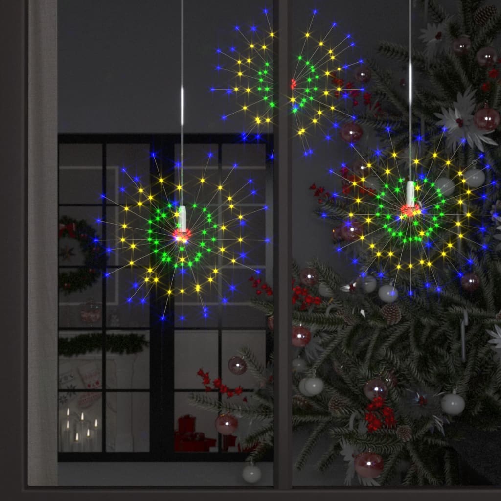10 db karácsonyi többszínű tűzijátéklámpa 1400 LED-del 20 cm 