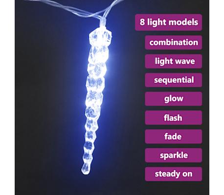vidaXL Icicle Light Set of 100 Blue Acrylic 16.4 ft Remote control