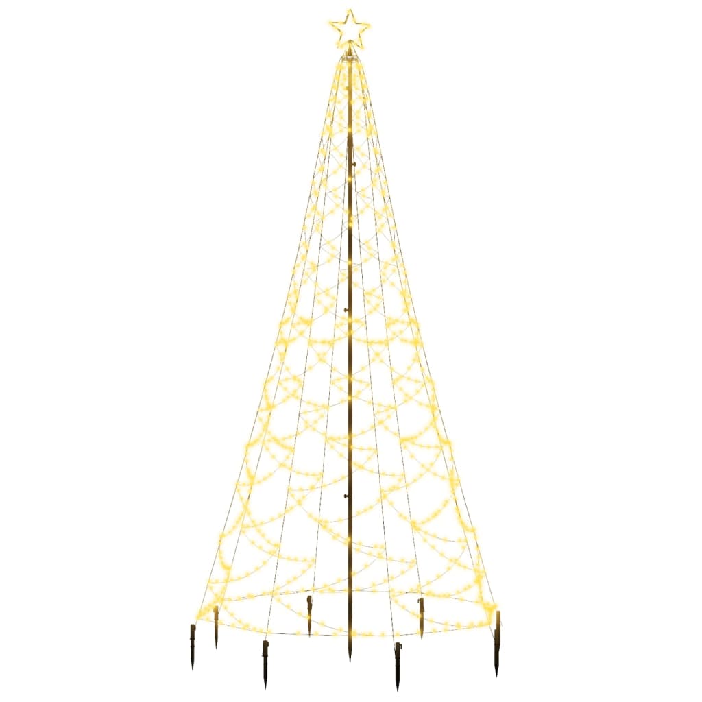 Kalėdų eglutė su metaliniu stulpu, 3m, 500 šiltų baltų LED | Stepinfit