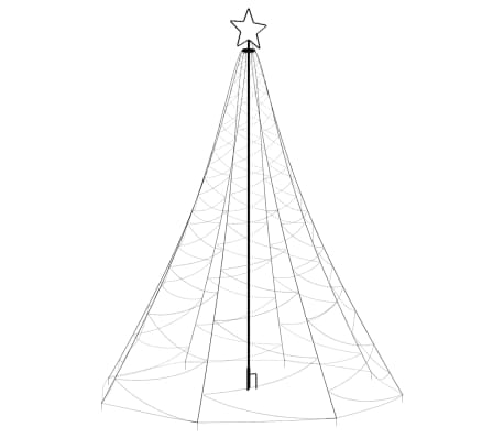 vidaXL Christmas Tree with Metal Post 500 LEDs Warm White 10 ft