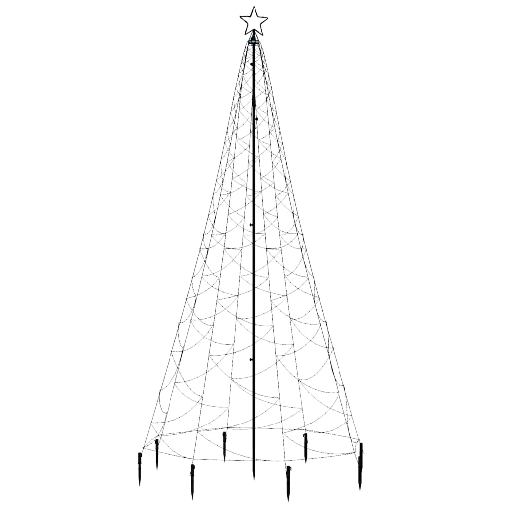 vidaXL Pom de Crăciun cu stâlp de metal, 500 LED-uri, alb rece, 3 m