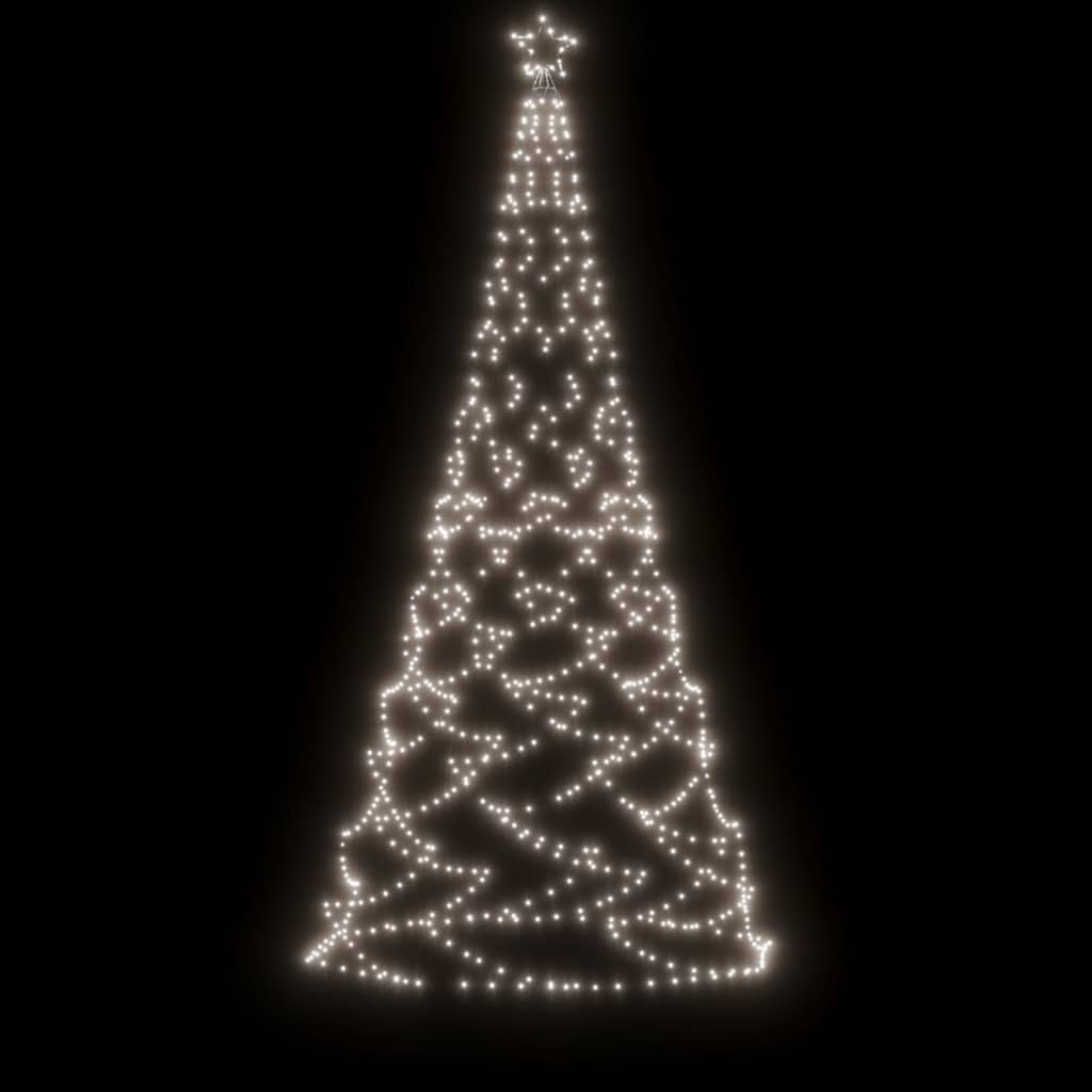 Kalėdų eglutė su metaliniu stulpu, 3m, 500 šaltų baltų LED | Stepinfit