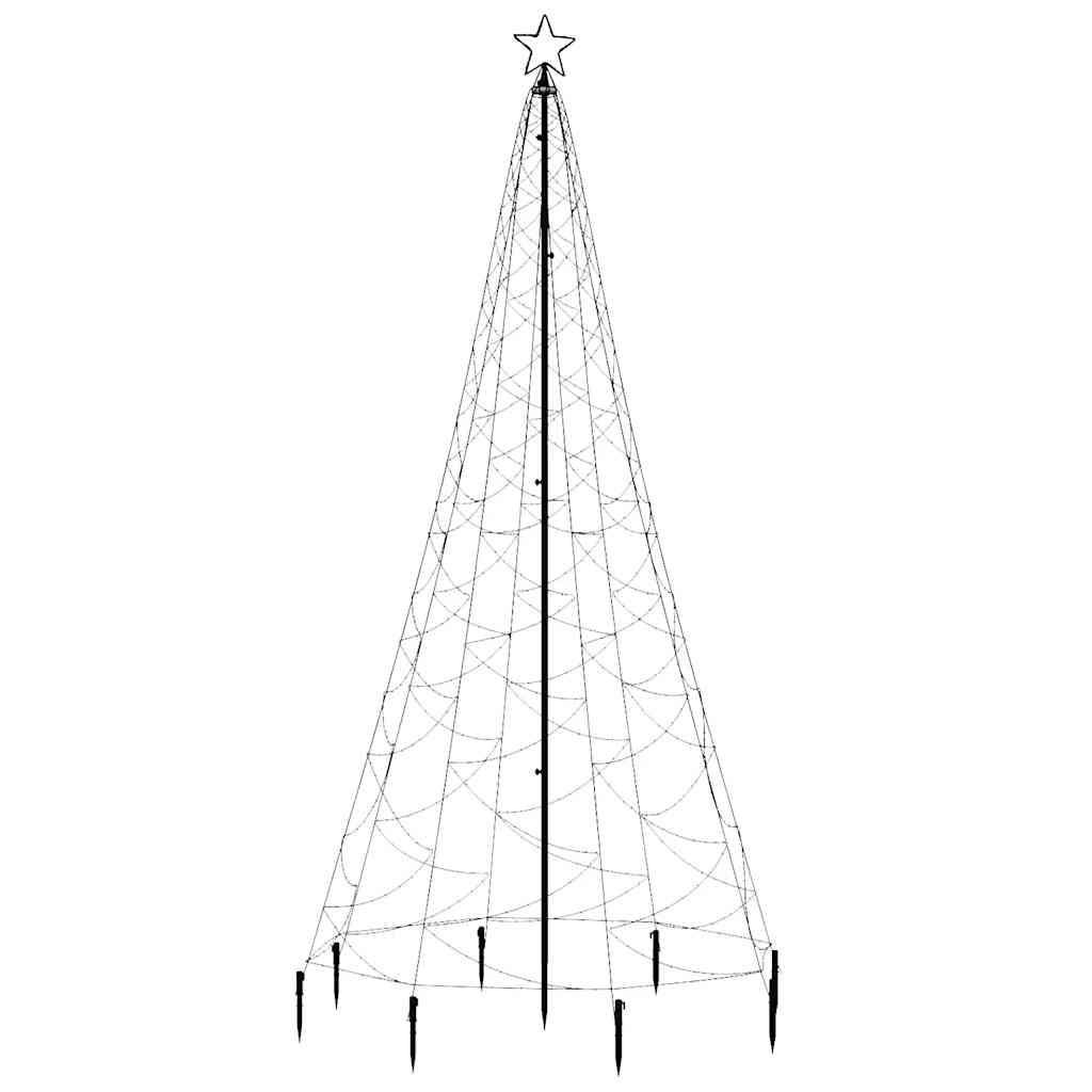 vidaXL Albero di Natale con Palo in Metallo 500 LED Multicolore 3 m