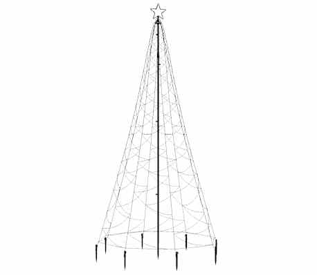 vidaXL Albero di Natale con Palo in Metallo 500 LED Multicolore 3 m