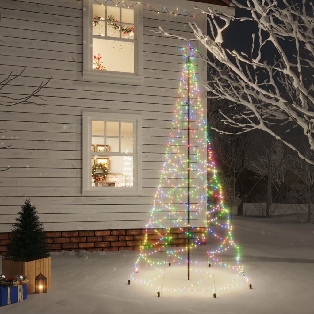 Vánoční stromek s kovovým sloupkem 500 LED barevný 3 m