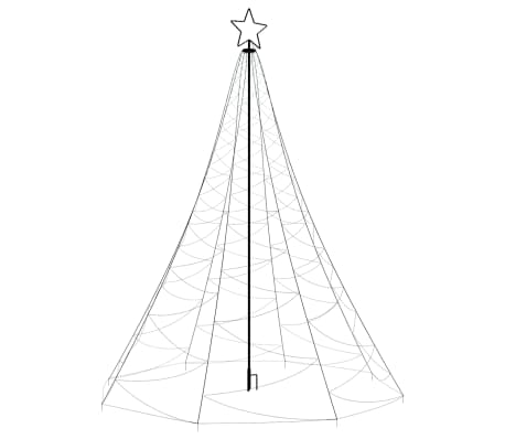 vidaXL Christmas Tree with Metal Post 500 LEDs Colorful 10 ft