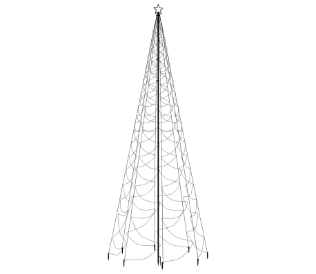 vidaXL Albero di Natale con Palo in Metallo 500 LED Bianco Caldo 5 m
