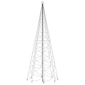 vidaXL Albero di Natale con Palo in Metallo 500 LED Bianco Caldo 5 m