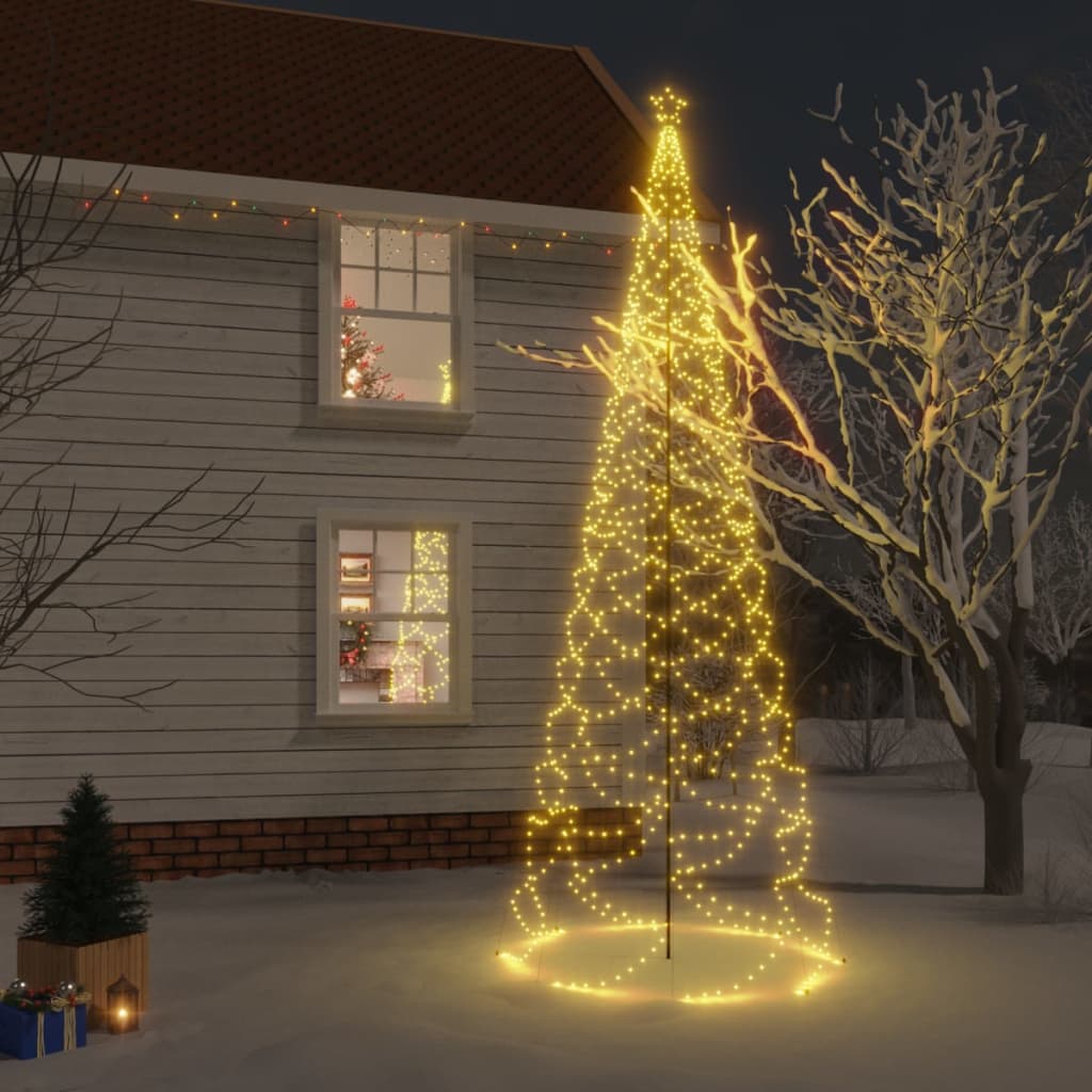 Vánoční stromek s kovovým sloupkem 1 400 LED teplý bílý 5 m